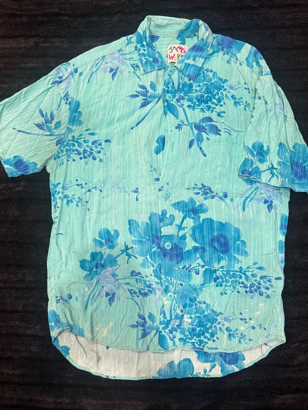 Jams World Turquoise Blue Printed Shirt